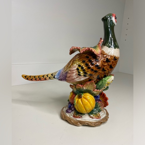 EUC Vtg Fitz & Floyd Autumn Bounty Pair of Figural Pheasant Candlesticks - Picture 8 of 16